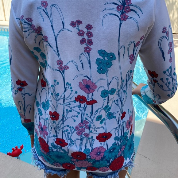 Vintage 70’s Polyester Double Knit Floral Shirt - Picture 5 of 8